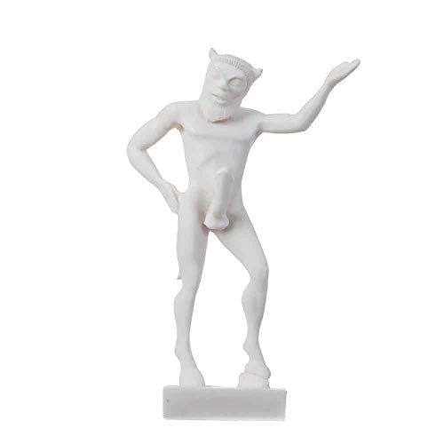 BeautifulGreekStatues Satyr Pan Panas Griechisch-Römische Statue Handgefertigter Alabaster - Männchen Figur 14cm von BeautifulGreekStatues