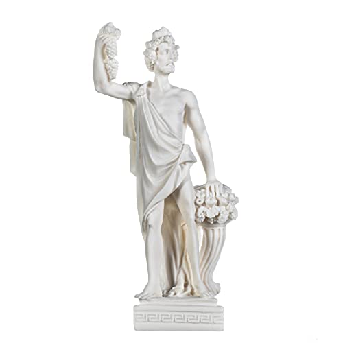 Dionysus Statue Bacchus Griechischer Gott des Weins Traubenernte Alabaster Skulptur 9,5 Zoll von BeautifulGreekStatues