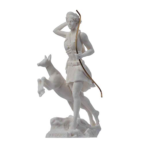 Göttin Artemis Diana Griechische Statue Natur Mond Alabaster 17 cm von BeautifulGreekStatues