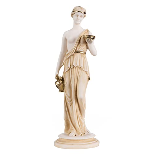 Hebe Jugend Göttin Weibliche Figur Cupbearer Mythologie Alabaster Statue Handmade Gold 9,5 Zoll von BeautifulGreekStatues