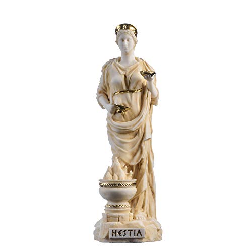 Hestia Statue Göttin des Herdes Heimatfamilie und des Staates Alabaster, Goldton, 22 cm von BeautifulGreekStatues
