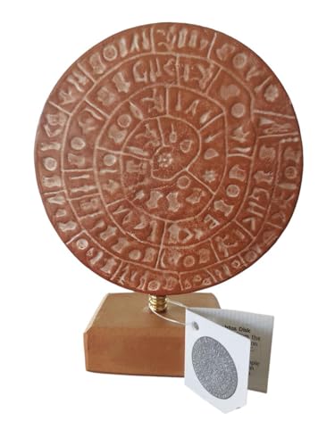 Minoan Phaistos Disc Clay handgefertigte griechische Kunst Museum Replik 13 x 10 cm von BeautifulGreekStatues