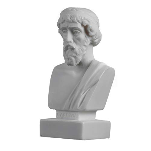 Plato Büste griechischer Philosophievater Statue Alabaster, handgefertigte Kopfskulptur von BeautifulGreekStatues