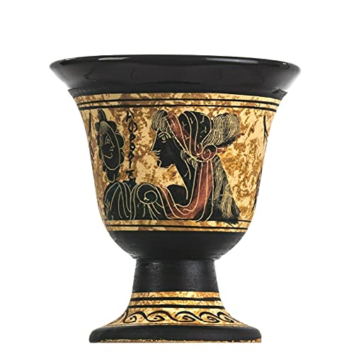 Pythagoras Tasse der Gerechtigkeit Pythagoras Fair Becher altgriechische Göttin Aphrodite handbemalt Keramik nutzbar von BeautifulGreekStatues