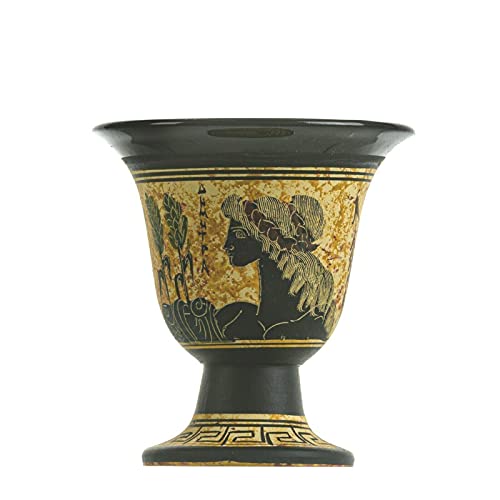 Pythagoras Tasse der Gerechtigkeit Pythagoras Fair Becher altgriechische Göttin Demeter handbemalt Keramik nutzbar von BeautifulGreekStatues