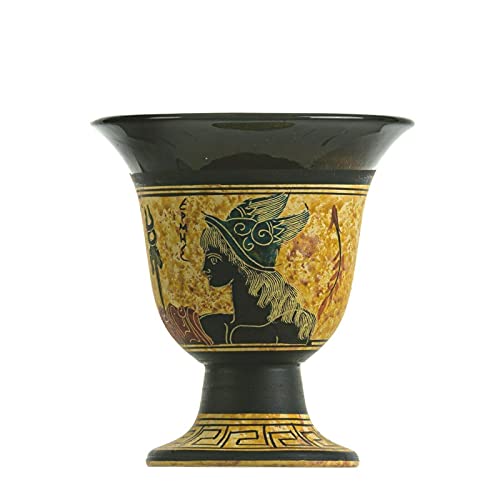 Pythagoras Tasse der Gerechtigkeit Pythagoras Fair Becher altgriechischer Gott Hermes handbemalt Keramik nutzbar von BeautifulGreekStatues