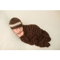 Dunkelbraune Neugeborenen Baby Decke Chunky Photo Prop von BeautifulPhotoProps