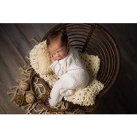 Süße Creme Neugeborenen Baby Decke Chunky Photo Prop von BeautifulPhotoProps