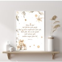 Christliches Weihnachtsposter | Johannes 3, 16 Christliches Weihnachtsposter | Johannes 3, 16 von BeautifulThingsWedel