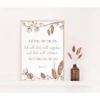 Poster Mit Bibelvers | Josua 1, 5 Boho Stil von BeautifulThingsWedel