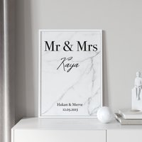 Personalisiertes Mr. & Mrs. Poster | Geschenk Personalisiert Mit Namen U. Datum Für Paare Hochzeit, Valentinstag von BeautifulWallDE