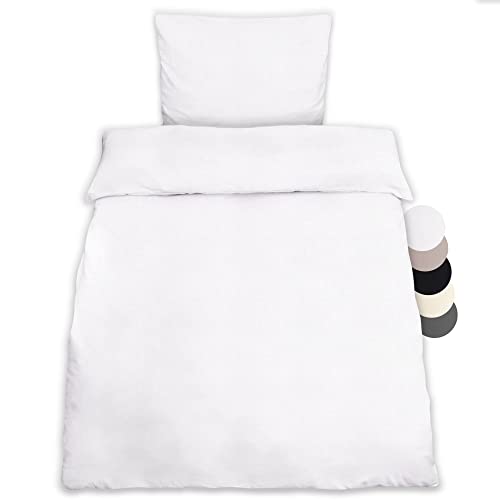 Beautissu 1er Set Renforcé Bettwäsche Set 155x220 cm Julie - Kissenbezug 80x80cm – Bettwäsche mit 1x Bettbezug & 1x Kopfkissenbezug - 2teilige Kühlende Sommerbettwäsche aus Baumwolle in Weiß Beautissu 1er Set Renforcé Bettwäsche Set 155x220 cm Julie - Kissenbezug 80x80cm – Bettwäsche mit 1x Bettbezug & 1x Kopfkissenbezug - 2teilige Kühlende Sommerbettwäsche aus Baumwolle in Weiß von Beautissu