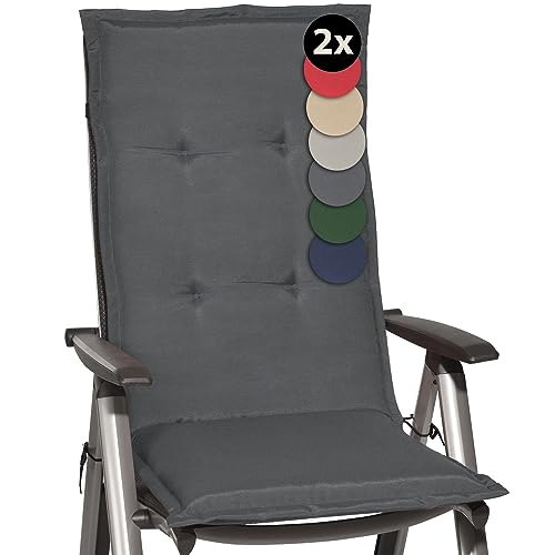 Beautissu 2er Set Gartenstuhlauflage 120x50x6 cm Loft HL Graphitgrau – Hochlehner Polster Auflage, Sitzpolster & Sitzkissen für Hochlehner Gartenmöbel - Weiche Stuhlauflage mit Schaumkern Füllung Beautissu 2er Set Gartenstuhlauflage 120x50x6 cm Loft HL Graphitgrau – Hochlehner Polster Auflage, Sitzpolster & Sitzkissen für Hochlehner Gartenmöbel - Weiche Stuhlauflage mit Schaumkern Füllung von Beautissu