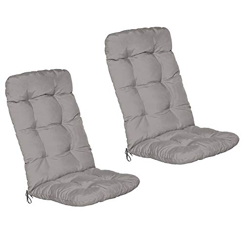 Beautissu 2er Set Hochlehner Auflagen 120x50x8cm - Sitzpolster Set für Gartenstühle Outdoor Stuhlkissen hoch – Gartenstuhlauflage für Hochlehner in Hellgrau - Flair HL Beautissu 2er Set Hochlehner Auflagen 120x50x8cm - Sitzpolster Set für Gartenstühle Outdoor Stuhlkissen hoch – Gartenstuhlauflage für Hochlehner in Hellgrau - Flair HL von Beautissu