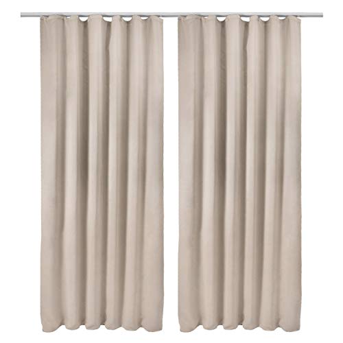 Beautissu 2er Set Blackout Vorhang Blickdicht 140x245 cm Creme – Kräuselband Verdunklungsvorhänge Gardine Set mit Universalband für Lange Fenster Wohnzimmer Schlafzimmer – Amelie BK Beautissu 2er Set Blackout Vorhang Blickdicht 140x245 cm Creme – Kräuselband Verdunklungsvorhänge Gardine Set mit Universalband für Lange Fenster Wohnzimmer Schlafzimmer – Amelie BK von Beautissu