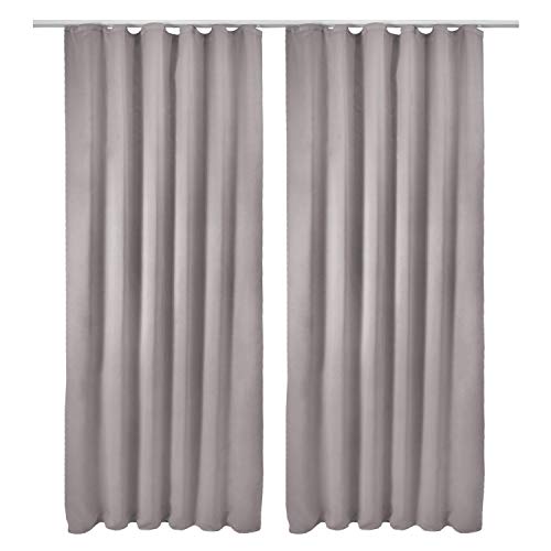 Beautissu 2er Set Blackout Vorhang Blickdicht 140x245 cm Grau – Kräuselband Verdunklungsvorhänge Gardine Set mit Universalband für Lange Fenster Wohnzimmer Schlafzimmer – Amelie BK Beautissu 2er Set Blackout Vorhang Blickdicht 140x245 cm Grau – Kräuselband Verdunklungsvorhänge Gardine Set mit Universalband für Lange Fenster Wohnzimmer Schlafzimmer – Amelie BK von Beautissu