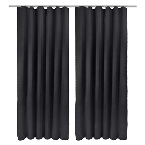 Beautissu 2er Set Blackout Vorhang Blickdicht 140x245 cm Schwarz – Kräuselband Verdunklungsvorhänge Gardine Set mit Universalband für Lange Fenster Wohnzimmer Schlafzimmer – Amelie BK Beautissu 2er Set Blackout Vorhang Blickdicht 140x245 cm Schwarz – Kräuselband Verdunklungsvorhänge Gardine Set mit Universalband für Lange Fenster Wohnzimmer Schlafzimmer – Amelie BK von Beautissu