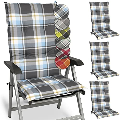 Beautissu 4er Set Hochlehner Auflagen Set Gartenstühle 120x50 cm Polster Blau Kariert – 6cm Dicke Polsterauflage Bequem, rutschfest & UV-Lichtecht 5 – Stuhlkissen Sitzauflage – Sunny BK Beautissu 4er Set Hochlehner Auflagen Set Gartenstühle 120x50 cm Polster Blau Kariert – 6cm Dicke Polsterauflage Bequem, rutschfest & UV-Lichtecht 5 – Stuhlkissen Sitzauflage – Sunny BK von Beautissu