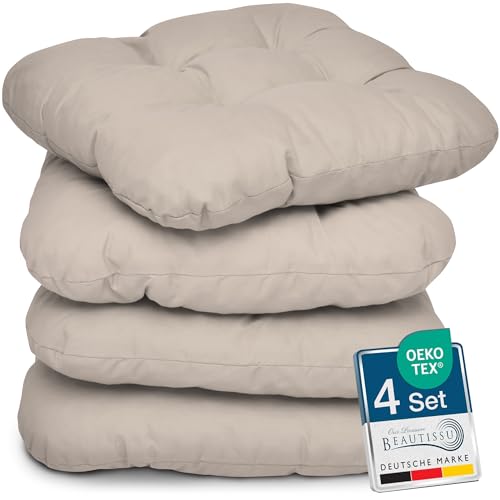 Beautissu 4er Set Sitzkissen 40x40 cm Lisa Taupe - weiche Indoor & Outdoor Kissen mit 8cm Schaumstoff Füllung, widerstandsfähige & robuste Sitzpolster für Außenbereich Made in EU Beautissu 4er Set Sitzkissen 40x40 cm Lisa Taupe - weiche Indoor & Outdoor Kissen mit 8cm Schaumstoff Füllung, widerstandsfähige & robuste Sitzpolster für Außenbereich Made in EU von Beautissu