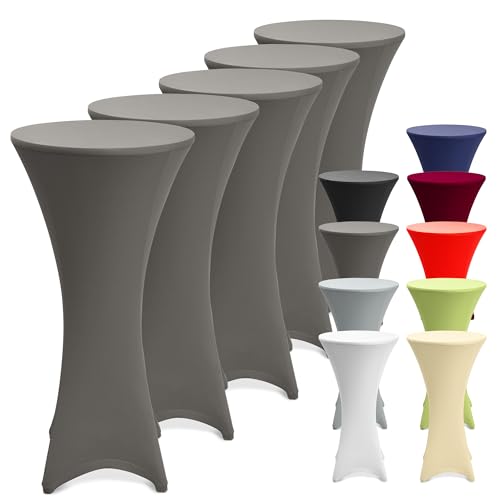 Beautissu 5er Set Stretch Stehtisch Husse Anthrazit Ø 70-75 cm Stella – Verstärkung im Fußbereich & 40°C waschbar, rutschfest & bügelfreie Husse für Stehtisch & Bistrotisch als Tisch-Überzug Beautissu 5er Set Stretch Stehtisch Husse Anthrazit Ø 70-75 cm Stella – Verstärkung im Fußbereich & 40°C waschbar, rutschfest & bügelfreie Husse für Stehtisch & Bistrotisch als Tisch-Überzug von Beautissu