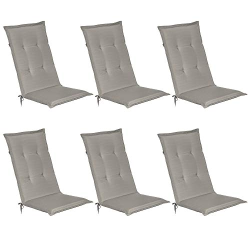 Beautissu 6er Set Gartenstuhlauflage 120x50x6 cm Loft HL Hellgrau – Hochlehner Polster Auflage, Sitzpolster & Sitzkissen für Hochlehner Gartenmöbel - Weiche Stuhlauflage mit Schaumkern Füllung Beautissu 6er Set Gartenstuhlauflage 120x50x6 cm Loft HL Hellgrau – Hochlehner Polster Auflage, Sitzpolster & Sitzkissen für Hochlehner Gartenmöbel - Weiche Stuhlauflage mit Schaumkern Füllung von Beautissu