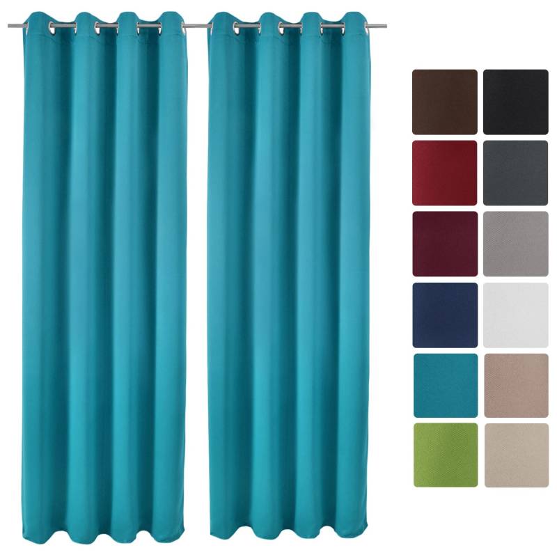 Beautissu Amelie BO Vorhang mit Öse 140x245cm Türkis 2tlg Beautissu Amelie BO Vorhang mit Öse 140x245cm Türkis 2tlg von Beautissu