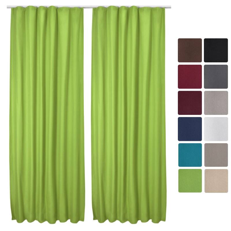 Beautissu Amelie TK Vorhang mit Kräuselband 140x245cm Grün 2tlg Beautissu Amelie TK Vorhang mit Kräuselband 140x245cm Grün 2tlg von Beautissu