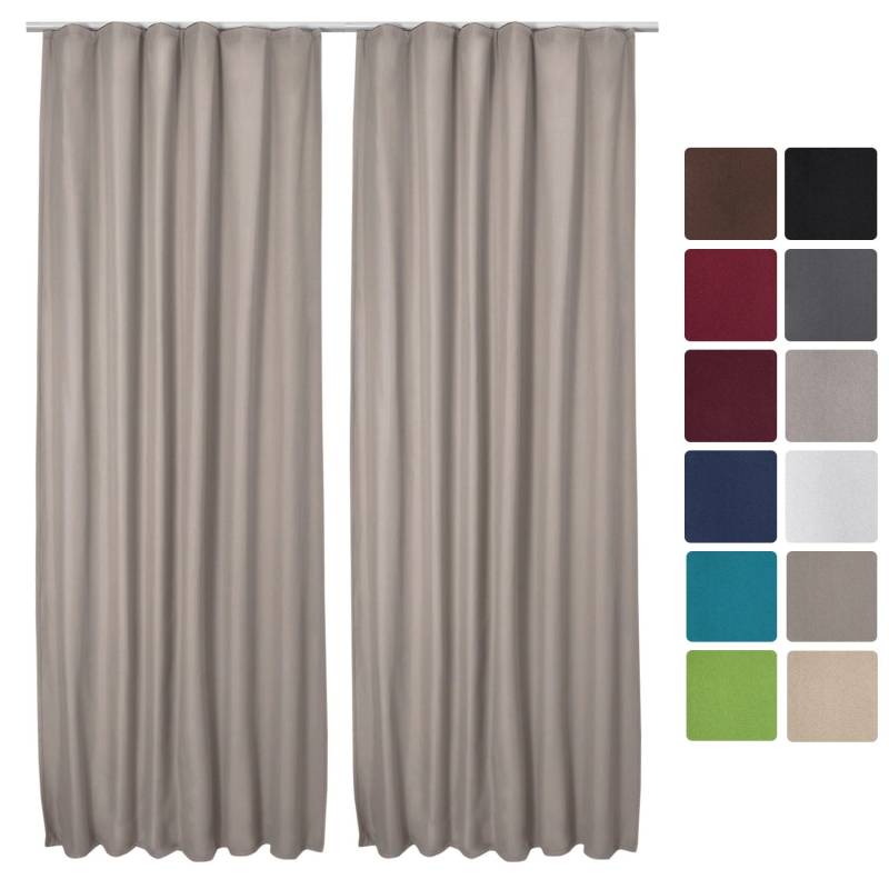 Beautissu Amelie TK Vorhang mit Kräuselband 140x245cm Sand 2tlg Beautissu Amelie TK Vorhang mit Kräuselband 140x245cm Sand 2tlg von Beautissu