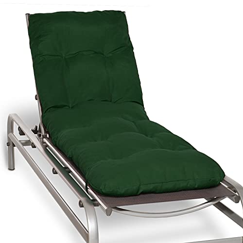 Beautissu Auflage für Gartenliege Flair RL - Deckchair Auflage 190x60x8 cm - Polster für Sonnenliege Liegestuhl Auflage für Gartenmöbel in Dunkelgrün von Beautissu