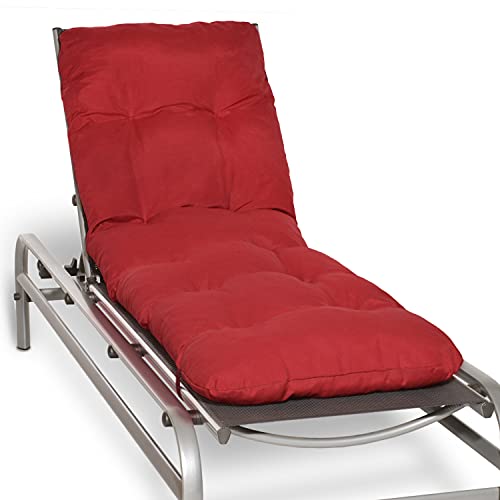 Beautissu Auflage für Gartenliege Flair RL - Deckchair Auflage 190x60x8 cm - Polster für Sonnenliege Liegestuhl Auflage für Gartenmöbel in Rot von Beautissu