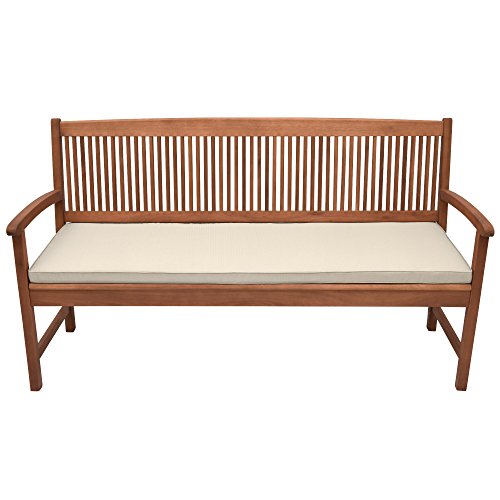 Beautissu Bankauflage - Bequeme Sitzkissen für Gartenmöbel - waschbare Bankkissen Sitzauflage - Gartenbankauflage Outdoor - Palettenkissen 150x48x5 cm - Natur - Base BK von Beautissu