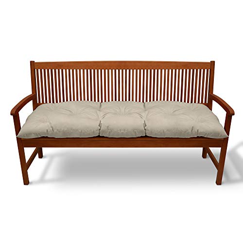 Beautissu Bankauflage Flair BK - Sitzkissen für Gartenbank - Polster Auflage Outdoor - Bankpolster Auflage für Sitzbank & Hollywoodschaukel - ca. 120x50x10 cm - Beige von Beautissu