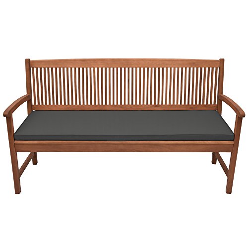 Beautissu Bankauflage - Bequeme Sitzkissen für Gartenmöbel - waschbare Bankkissen Sitzauflage - Gartenbankauflage Outdoor - Palettenkissen 100x48x5 cm - Graphitgrau - Base BK von Beautissu