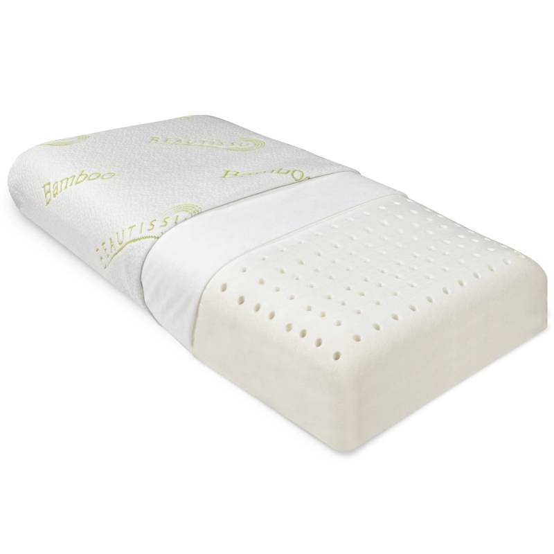 Beautissu BeauErgo BN Memory Foam Nackenstützkissen Bambus 65x40x14 von Beautissu