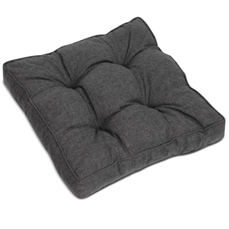 Beautissu Beauflair Loungekissen Outdoor Sitz 70x70x10cm Graphitgrau von Beautissu