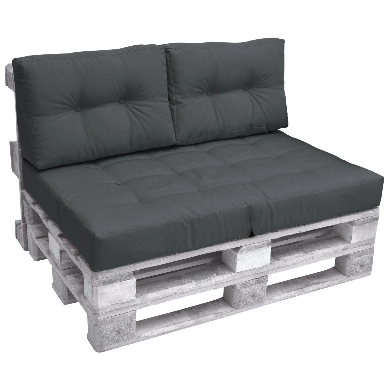 Beautissu ECO Elements Palettenkissen Sitz + Rücken Graphitgrau 2tlg Beautissu ECO Elements Palettenkissen Sitz + Rücken Graphitgrau 2tlg von Beautissu
