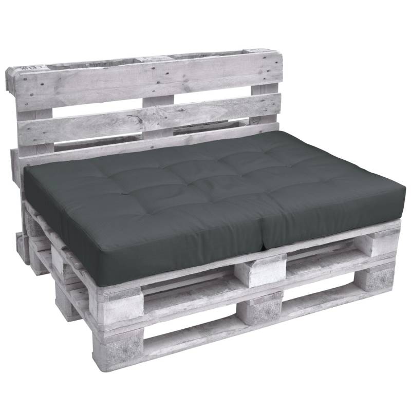 Beautissu ECO Elements Palettenkissen Sitz 120x80x15cm Graphitgrau von Beautissu
