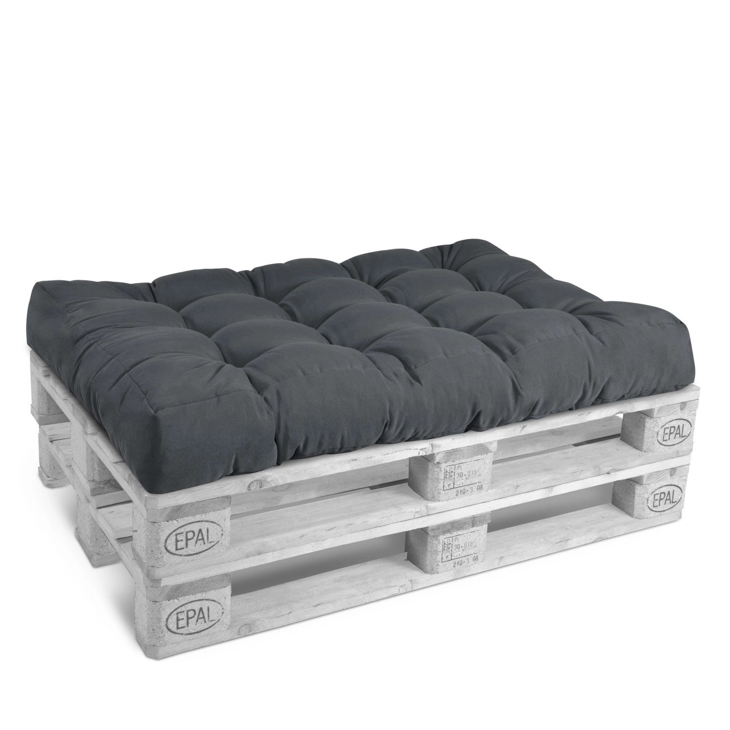 Beautissu ECO Style Palettenkissen Sitz 120x80x15cm Graphitgrau von Beautissu