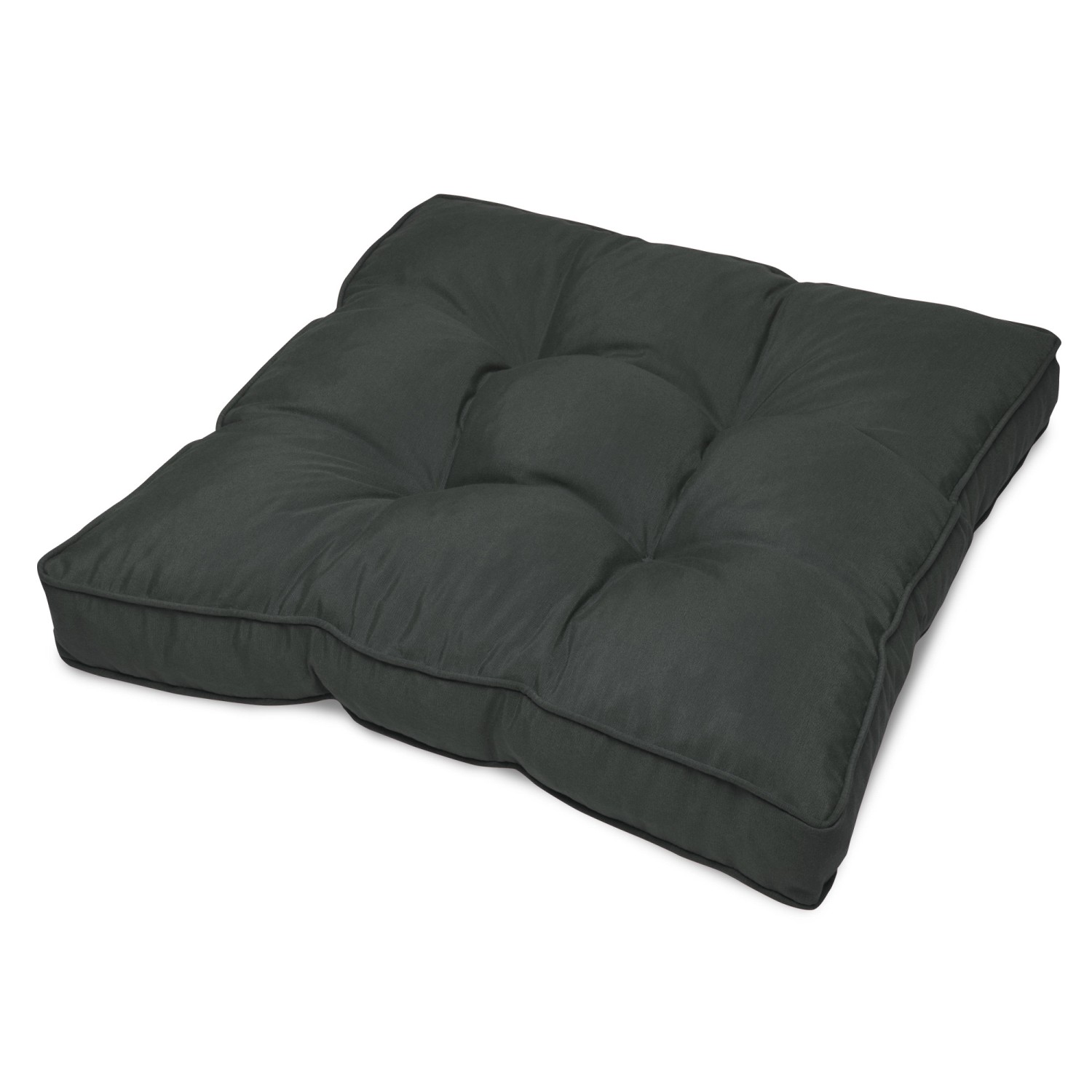 Beautissu Flair Loungekissen Outdoor Sitz 60x60x10cm Graphitgrau von Beautissu