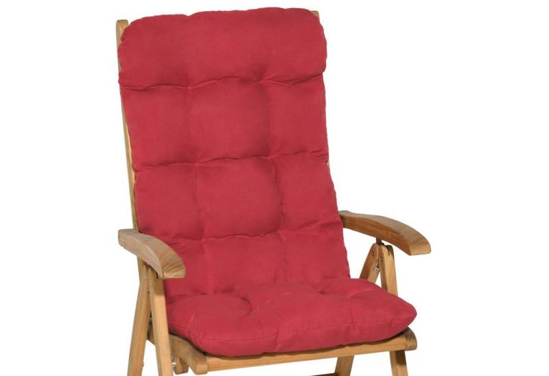 Beautissu Hochstuhlauflage Flair, Hochlehner Auflage 120x50x8cm rot von Beautissu