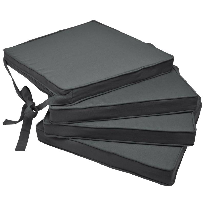 Beautissu Loft SK Stuhlkissen 45x40x5cm Graphitgrau 4tlg von Beautissu