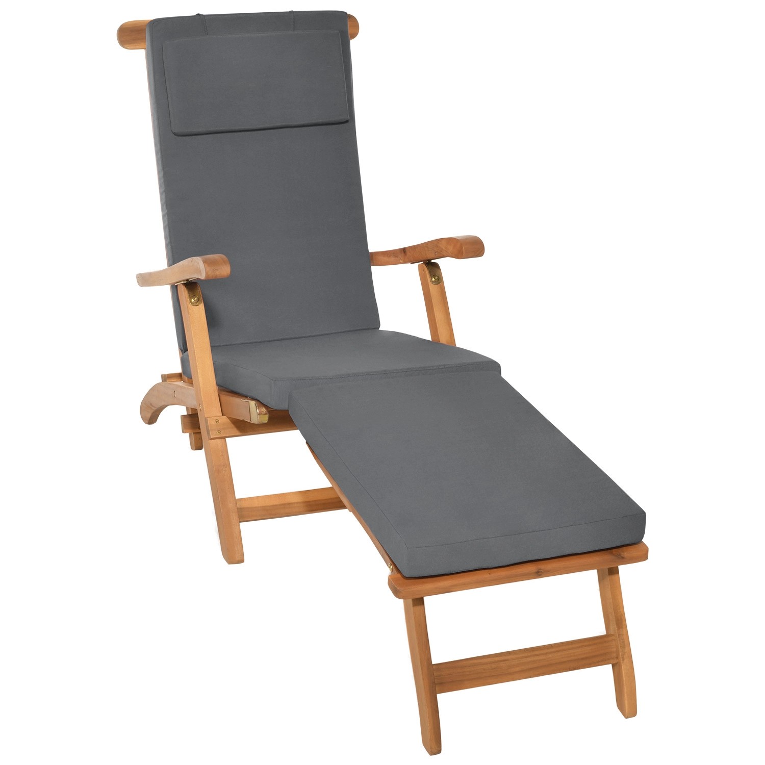 Beautissu Loftlux DC Deckchairauflage 175x45x5cm Graphitgrau von Beautissu