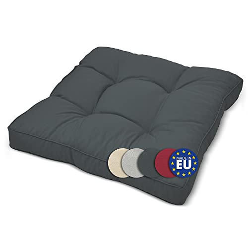Beautissu Lounge Kissen Outdoor 40x40 cm Grau – Bequemes Sitzkissen Gartenstuhl 10 cm dick Sitzpolster Auflagen für Rattanmöbel Gartenmöbel Polster für Stühle Sessel Stuhlauflage Indoor – xLuna von Beautissu
