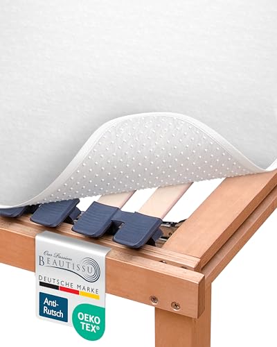 Beautissu Matratzenunterlage mit Noppen 140x200 cm BEAUTECT - Matratzenschoner Boxspringbett rutschfest Lattenrostauflage, Antirutschmatte Matratzen Unterlage - Lattenrostschoner mit Oeko-Tex Siegel von Beautissu