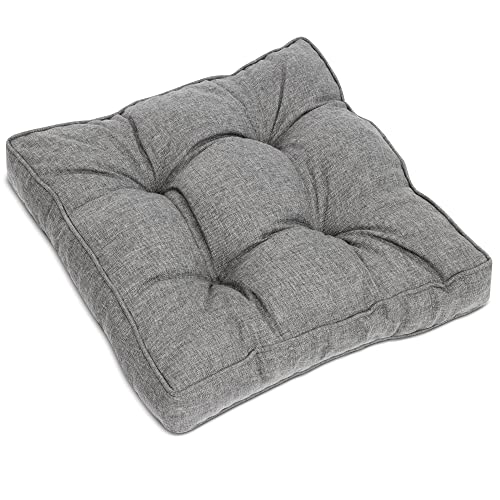 Beautissu Outdoor Loungekissen 70x70cm – Bequemes Sitzkissen 10cm dick Polster Sitzauflage Schmutz- & Wasserabweisend Gartenkissen Gartenmöbel Rattan Lounge Auflage Hellgrau – BeauFlair von Beautissu