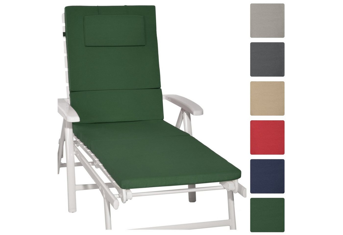 Beautissu Polsterauflage Loft RL, Sitz-Polster für Sonnenliege 200x60x5 cm von Beautissu