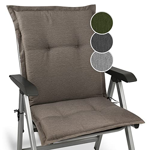 Beautissu Premium Gartenstuhlauflage Niedriglehner 105x50x7cm Dicke Polster Gartenmöbel Niederlehner Auflagen Gartenstuhl - Made in EU – Robuster Stoff & UV-Lichtechtheit HighLux NL Sitzkissen Taupe von Beautissu