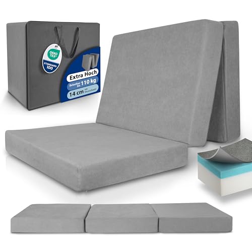 Beautissu Premium XL Klappmatratze 90x200cm Gästebett faltbar inkl. Tasche – extra dick Visco-Matratze hoher Schlafkomfort – waschbar Gästematratze klappbar einfacher Transport – Grau Beautissu Premium XL Klappmatratze 90x200cm Gästebett faltbar inkl. Tasche – extra dick Visco-Matratze hoher Schlafkomfort – waschbar Gästematratze klappbar einfacher Transport – Grau von Beautissu