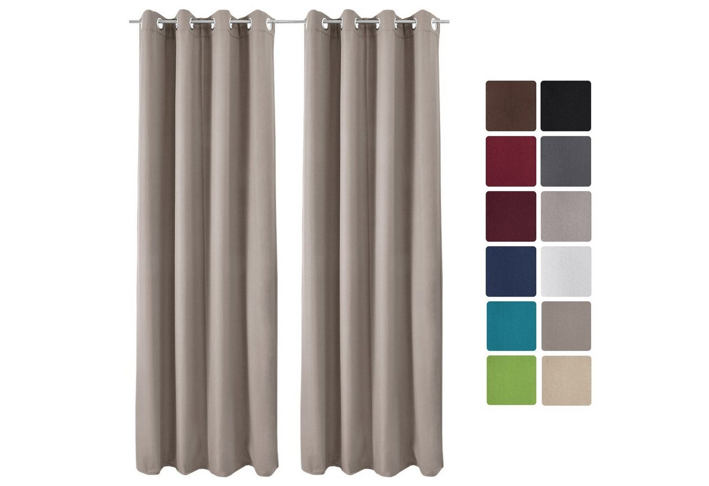 Beautissu Vorhang Amelie Luna, 2er Set Ösenschal thermo 140x245cm Beautissu Vorhang Amelie Luna, 2er Set Ösenschal thermo 140x245cm von Beautissu