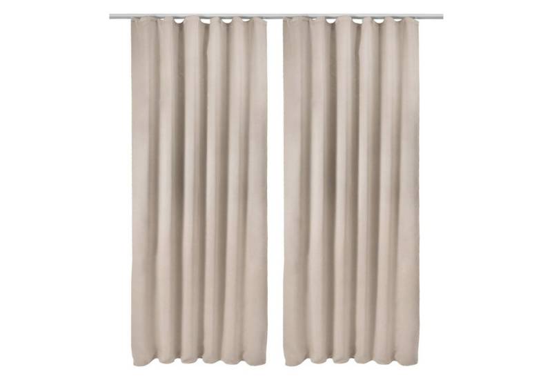 Beautissu Vorhang Amelie Nora, 2er Set Kräuselband Verdunkelungsvorhang 140x245cm von Beautissu